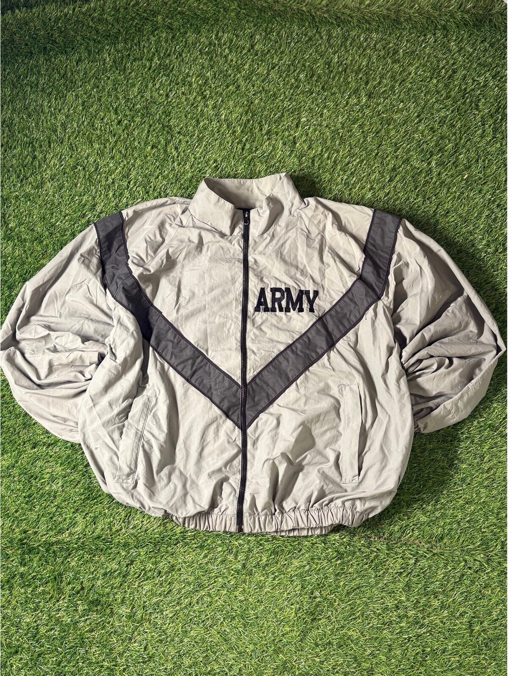 90s Vintage Skilcraft Army Windbreaker Jacket Gray Nylon Mens Size Medium